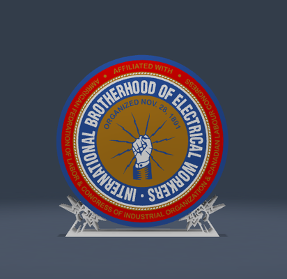 ibew lightbox by websters creations art signs & logos sign light led 3d print model - Mito3D