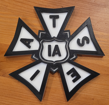 iatse unione logo by dannato suono arte segni loghi palcoscenico mani teatro teatrale 3d print model - Mito3D