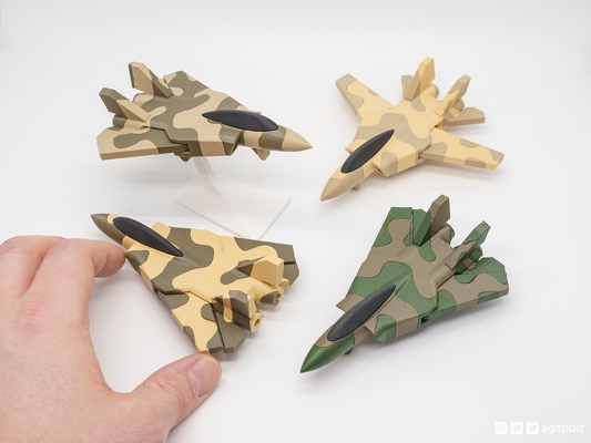 print-in-place articulated f14 camo - multicolor by agepbiz hobby & diy vehicles printinplace 3d print model - Mito3D