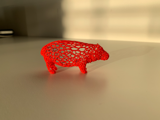 hippo voronoi remixed by xeraj household decor hippopotamus animal 3d print model - Mito3D