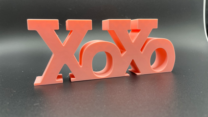 xoxo by fibais arte 2d amar namorados valentin letras 3d print model - Mito3D