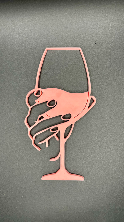 vino by fibals kunst 2d wein dekorations 3d print model - Mito3D