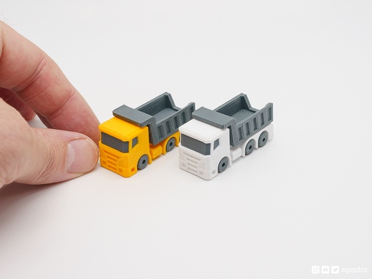 dual color print-in-place articulated dump truck by agepbiz hobby & diy vehicles toy printinplace dualcolor idex dumptruck 3d print model - Mito3D