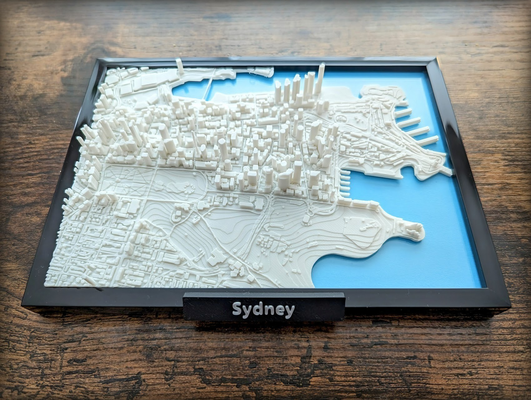 sydney australia 3d miniatura by jarvijar miniaturas arquitectura au ciudad paisaje urbano ópera casa mini modelo geografía mapa terreno 3d print model - Mito3D