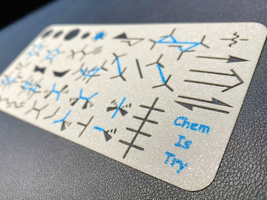 biologique chimie pochoir molécules dessin outil by qc 3dp éducation tige organique modèle apprentissage aide signet molécule éducatif papeterie science provisions règle gadget étude 3d print model - Mito3D