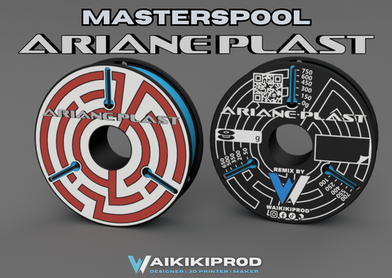 masterspool arianeplast remix remixed by waikikiprod 3d printer accessories filament recycling recycle french filamentspoolholder filamentspool pla refill standard ecology recycled refillable economic economical ecological filamentspoolreuse refillspool refillfilamentspool filamentspooladapter frenchmaker bambulabx1 bambulab bambulabx1carbon ams amsspool 3d print model - Mito3D