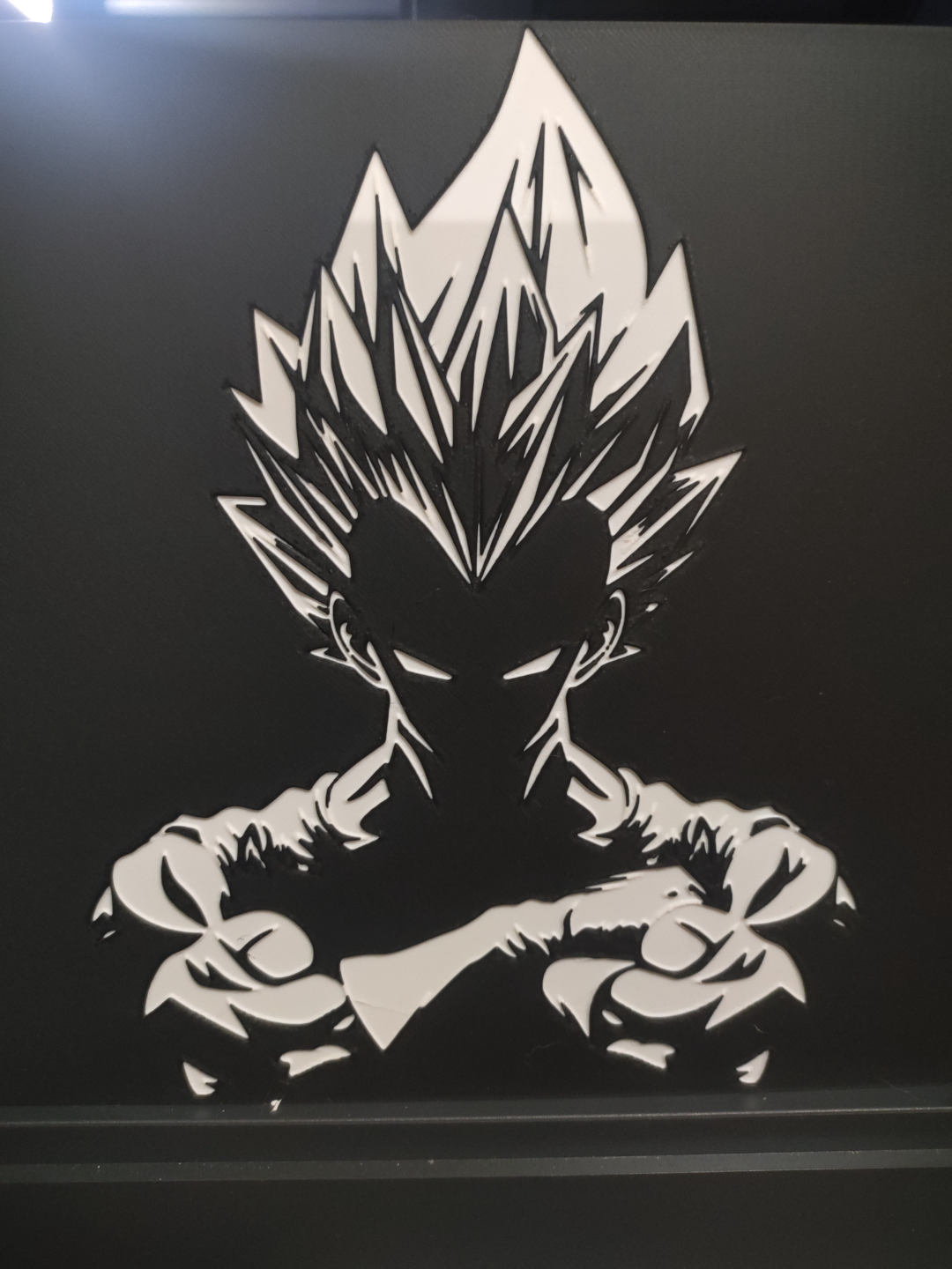 végéta silhouette dragon ball mur art by seal0567 2d dragon balle portrait forge chapeaux cuadro image imaginer 3D print model - Mito3D