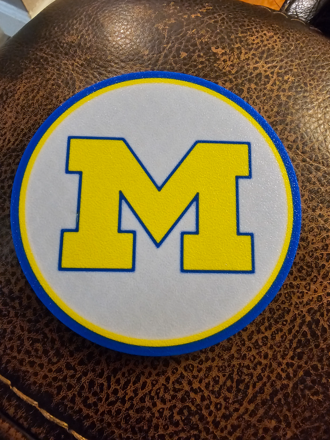 university of michigan - block m coasters by bogey14 art signs & logos universtiy coaster 3D print model - Mito3D