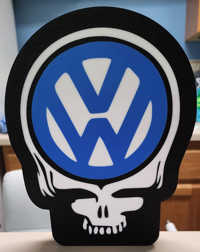 vw kafatası duvar işaret by brianstan sanat işaretler logolar volkswagen vdub dublaj logo 3d print model - Mito3D