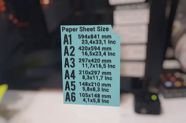 papier größe blatt by kreativität labor haushalt büro blätter papiere helfer messung messungen a4 a5 a6 a3 a2 a1 3d print model - Mito3D