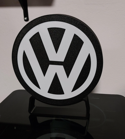 vw lightbox by customcreations household decor volkswagen lamp golf touran sharan scirocco light box 3d print model - Mito3D