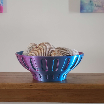 high poly decorative bowl - groove vessel by makers mashup household decor vase mode vases bowls home decoration decorhouse 3d print model - Mito3D