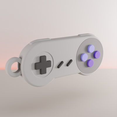 snes controlador llavero by dnaaro herramientas artilugio encanto retro consola retrojuegos juego azar juegos 3d print model - Mito3D