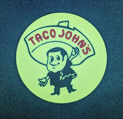 ancien taco john's coaster by t147caddy art panneaux logos fast food vite aliments 3d print model - Mito3D