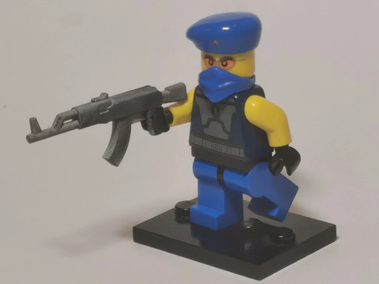 ak 47 lego minifiguren by charlieco miniaturen minifigur gewehr cool 3d print model - Mito3D