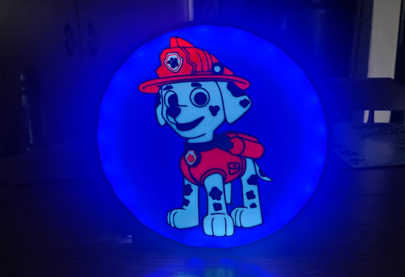 paw patrol light box by sean's crazy customs art signs & logos lightbox night 3d print model - Mito3D