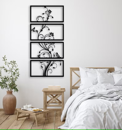 parede arte flor painel by reuter corporação 2d flores árvore 3d print model - Mito3D