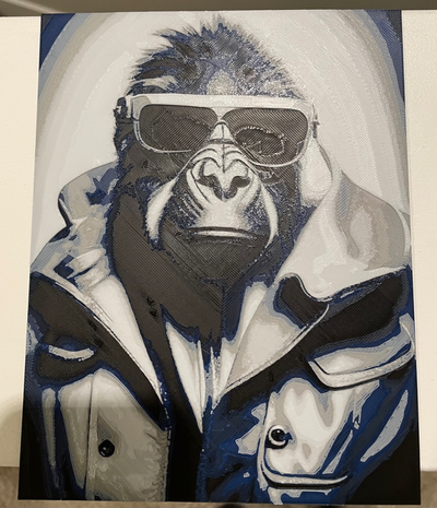 cool monkey hueforge by welcomeback art 2d gorilla glasses 3d print model - Mito3D