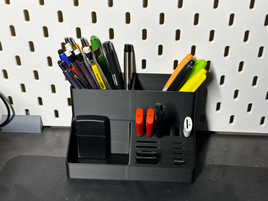 sleek desk organizer by jsmpfog household office usb sdcard sd sdcardholder microsd pen holder marker accessories zippo pencil organic simple design multipurpose 3d print model - Mito3D