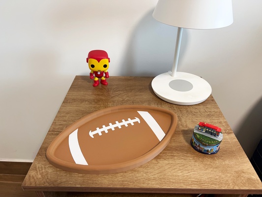 football ball tray by meaf designs household house models iphone superbowl catchalltray 3d print model - Mito3D