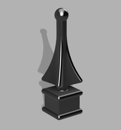 four-sided spire fence finial by carloschirino91 household decor cap decoration 3d print model - Mito3D