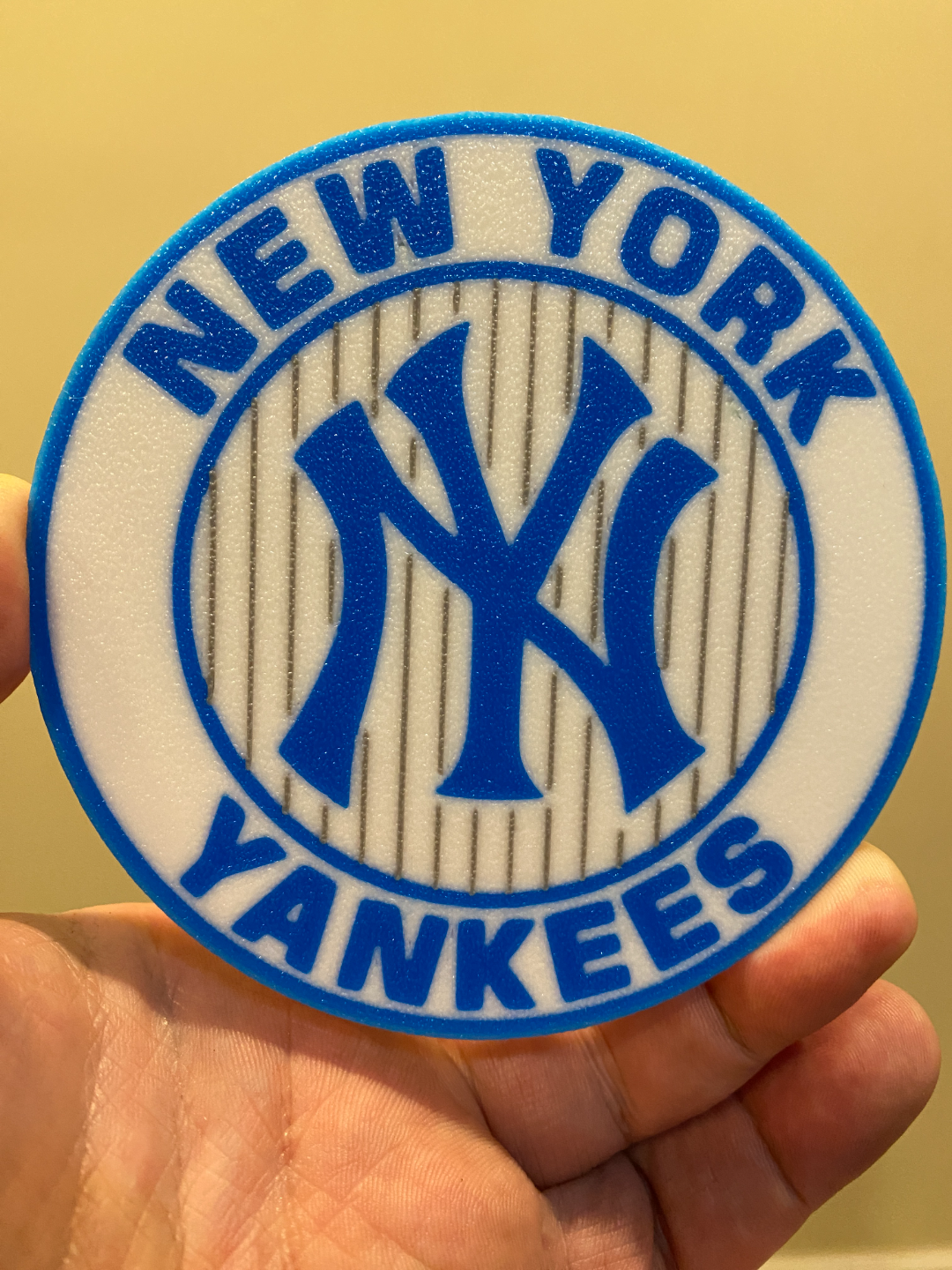 york yankees coaster set of 4 by cybr3d hobby & diy sport outdoors ny baseball pro beer soda beverage 3D print model - Mito3D