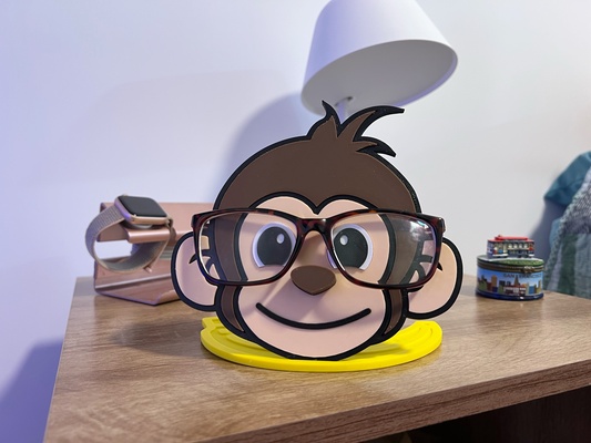 macaco óculos ficar pé by mef designs casa modelos fofa oculos escuros porta 3d print model - Mito3D