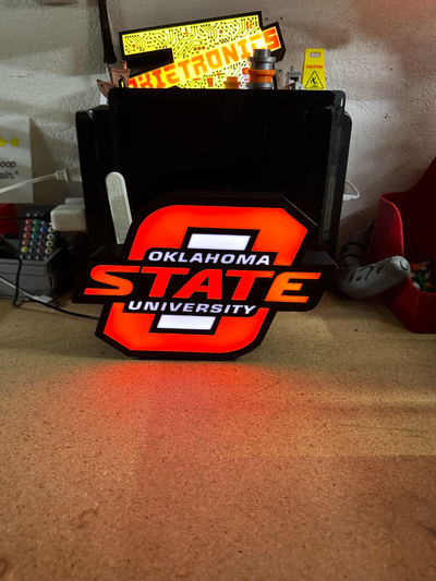 oklahoma zustand licht box by okietronics kunst zeichen logos osu state universität cowboys okstate led leuchtkasten lampe lampenkasten 3d print model - Mito3D