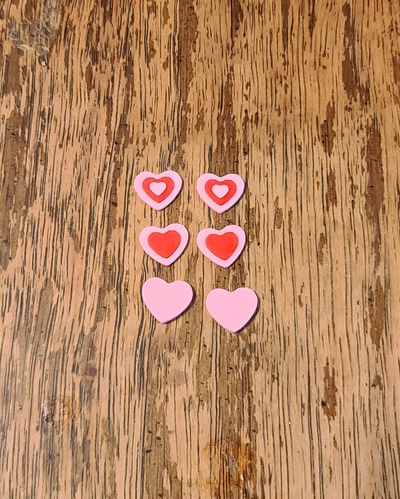 heart stud earrings raised by dohara1985 fashion models earring ear ring rings hearts valentine valentinesday ears valentines vday feb14 3d print model - Mito3D