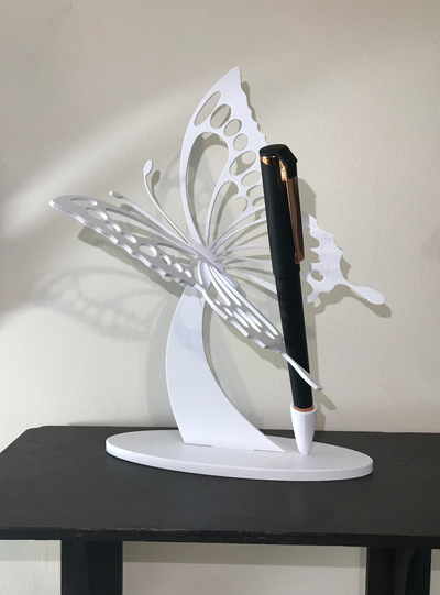 hollow butterfly stand pen holder by slowpoke's workshop household office fun fly desk gift organise 3d print model - Mito3D