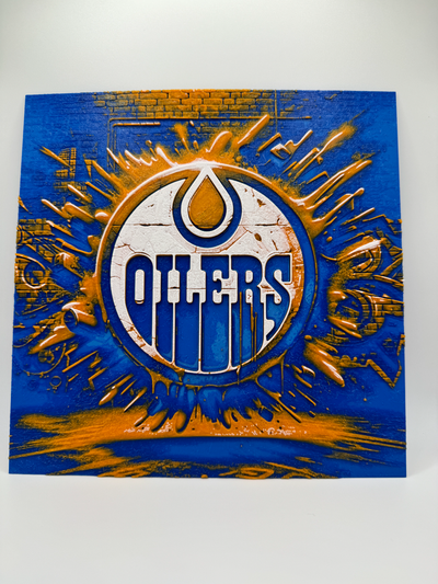 edmonton oilers - graffiti style hueforge by canadian gamer generative 3d model & lithophane nhl hockey canada alberta 3d print model - Mito3D