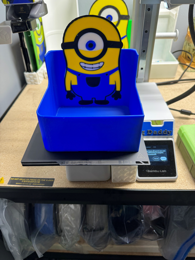 a1mini minion poop bucket by big-daddy 3d printer accessories a1 mini accesories bin minions 3d print model - Mito3D