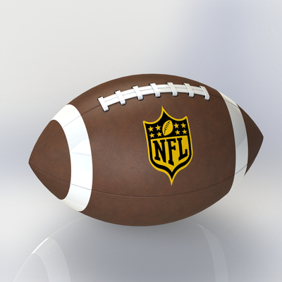 american football balloon by 3dxav 3d printer parts sport ball helmet play game season superbowl 3d print model - Mito3D