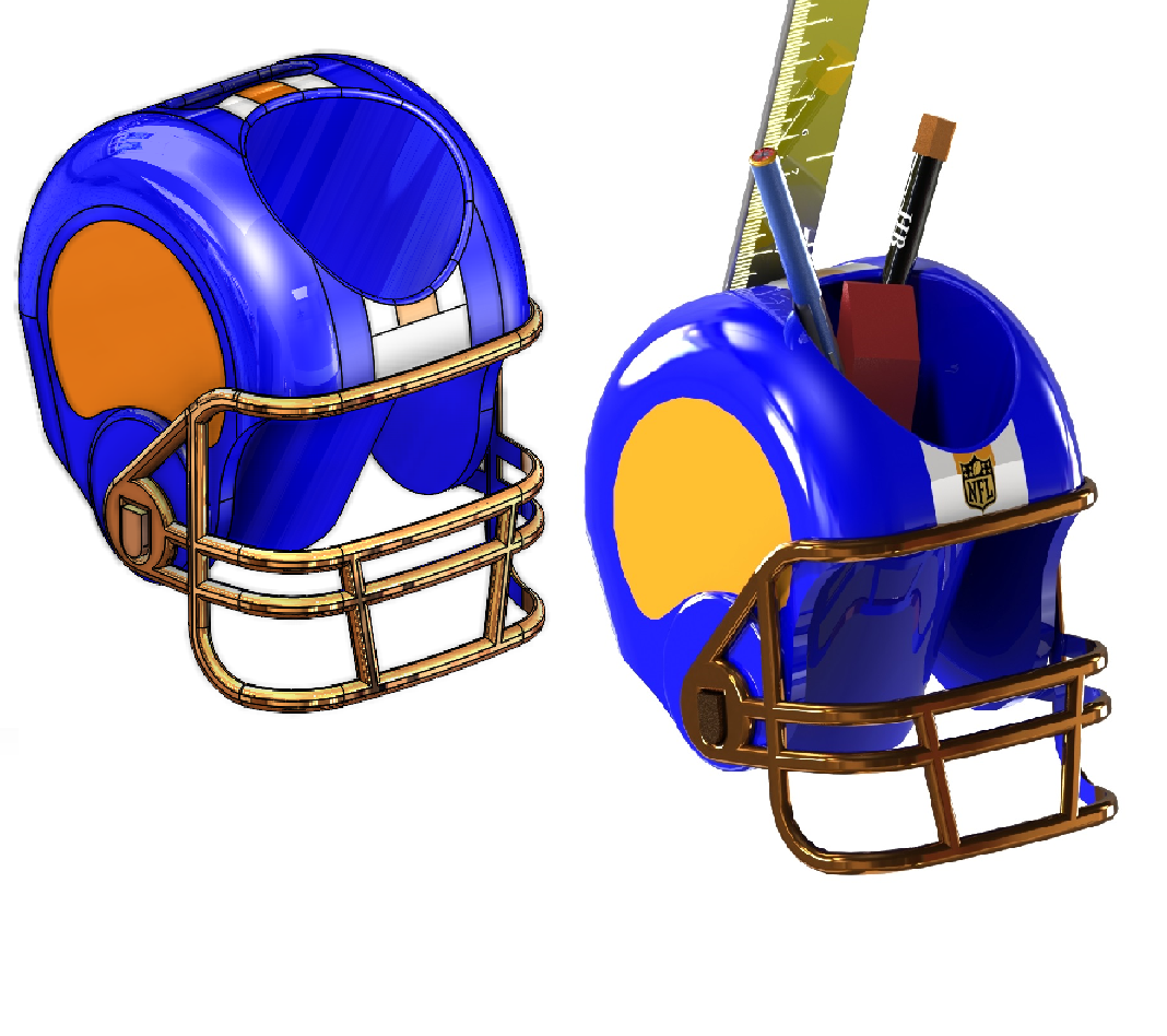 titular pluma fútbol casco by 3dxav herramientas artilugio bolígrafo soporte pelota juego jugar temporada superbowl 3D print model - Mito3D