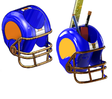 penholder football helmet by 3dxav tools gadgets pen holder ball game play season superbowl 3d print model - Mito3D