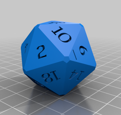 d commerciale sovradimensionato d20 by h3d giocattoli giochi tavola dnd dungeon draghi dungeons and dragons dado morire icosaedro 3d print model - Mito3D