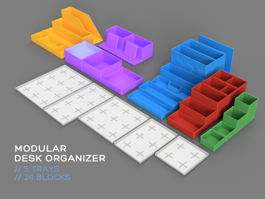 modular escritorio organizador by filamentosamente casa oficina accesorios almacenamiento organización organizadores accesorio 3d print model - Mito3D