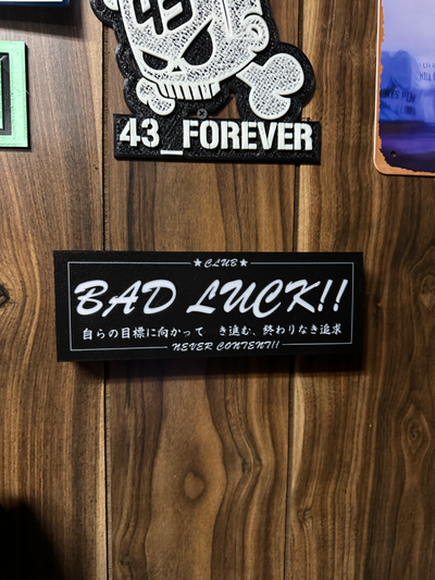 bad luck club slap lightbox by tropicgtiturbo art signs & logos jdm jdmcars jdmcarculture drift drifter drifting toyota nissan skyline supra mazda rx7 s13 silvia s14 s15 car carscene slammed stance race racing racecar streetracing 3d print model - Mito3D