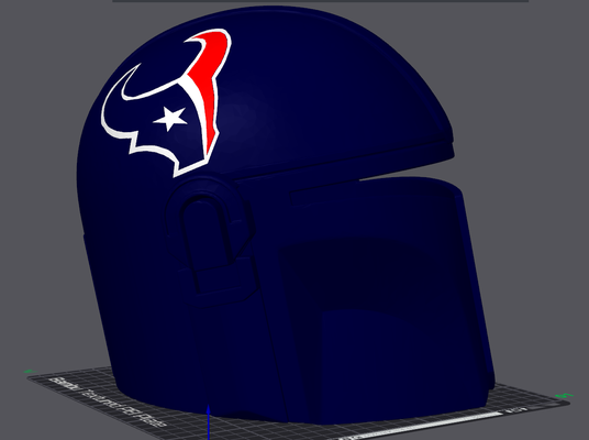 houston texans mandalorien casque remixé by fumée accessoires cosplays masques casques football nfl texas mando guerres étoiles 3d print model - Mito3D