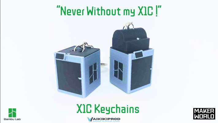 x1 carbon keychain - my x1c by waikikiprod hobby & diy bambulab bambulabx1 bambulabx1ams x1cc keychains miniature miniatures keyring gift fidget gadget ams bambulabs 3d print model - Mito3D