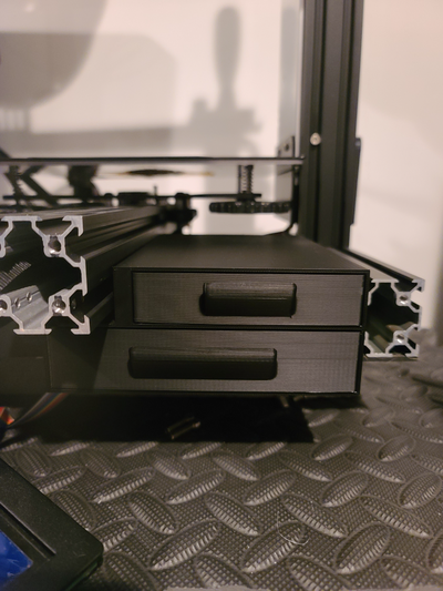 ender 3 pro dual drawer remixed by pickje07 3d printer accessories creality ender3 ender3pro storage tool toolstorage printerupgrade ender3upgrade ender3proupgrade ender3storage ender3drawer ender3tool ender3tools printerstorage printertoolstorage assembly printerbox box drawers storagebox printerstoragebox endermod ender3mod crealityender crealityender3 crealityender3pro 3d print model - Mito3D