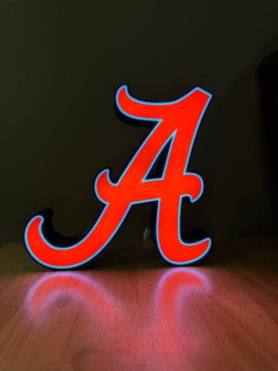 alabama licht box by moltenplastic3d kunst zeichen logos led fußball sport 3d print model - Mito3D