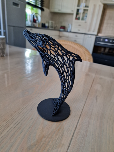 voronoi in piedi delfino remixato by mkersjes arte modelli animale 3d print model - Mito3D