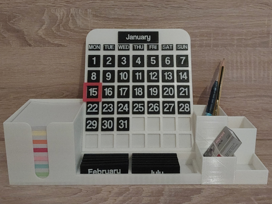 schreibtisch kalender schreibtisch kalender by becks86 haushalt büro 3d print model - Mito3D