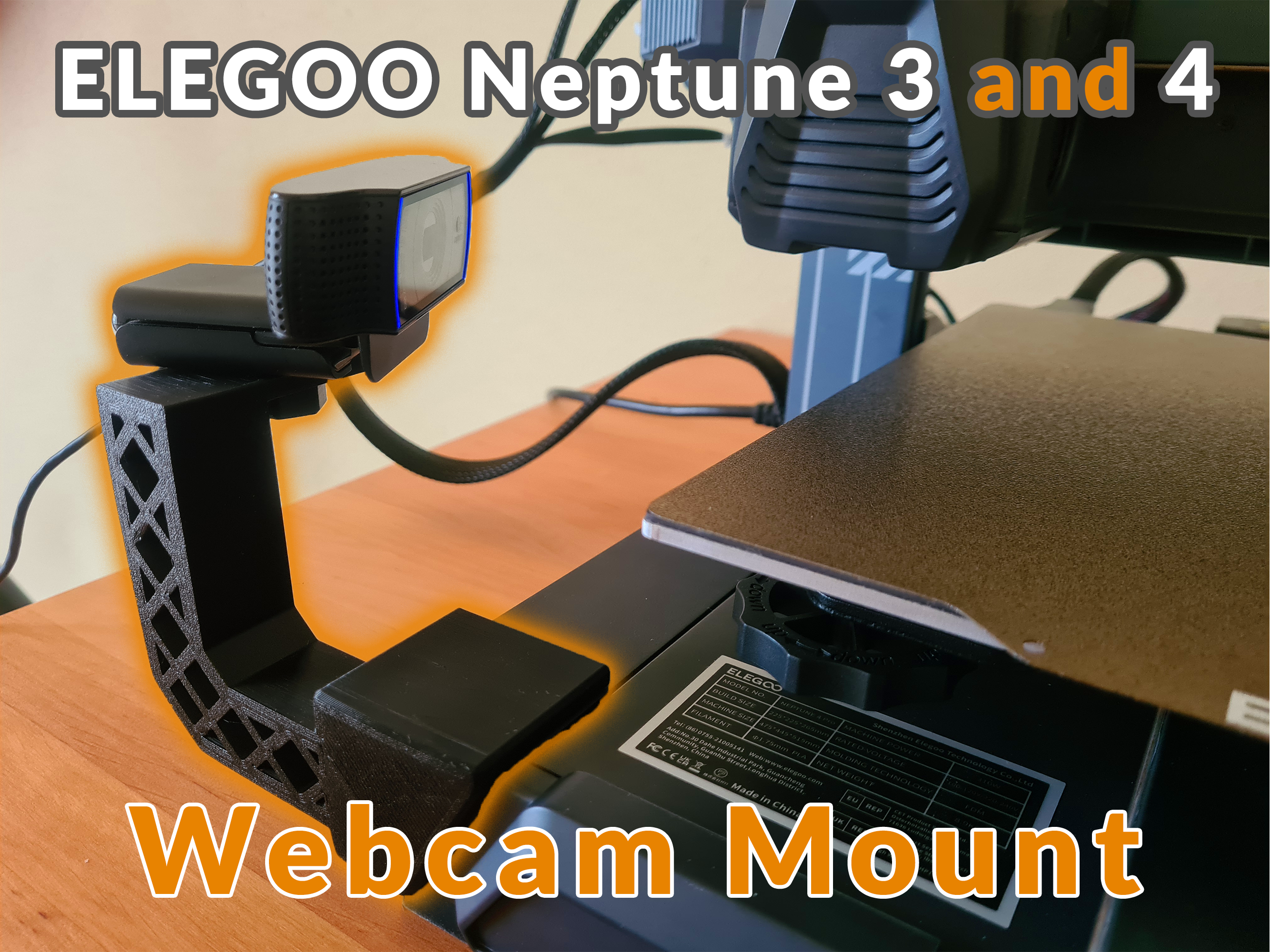 elegoo netuno 3 4 webcam monte grampo on by molodos 3d impressora acessórios melhoria câmera suporte 3dprinter cam observação neptune3 neptune3pro neptune3max neptune3plus neptune4pro neptune4 neptune4plus neptune4max 3D print model - Mito3D