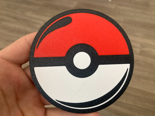 pokemon pokeball sottobicchiere by yakubhroch arte 2d 3d print model - Mito3D