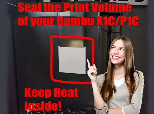 bambu lab x1c p1p x1 - interior poop chute cover seal improved by ap engineering 3d printer accessories enclosure labs x insulation p bambulab bambulabs x1cc insite 3d print model - Mito3D