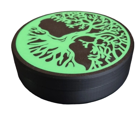 tree of life jar container box 130mm diameter remixed by julesprint3d tools organizers storage baum dose gewinde threaded 3d print model - Mito3D