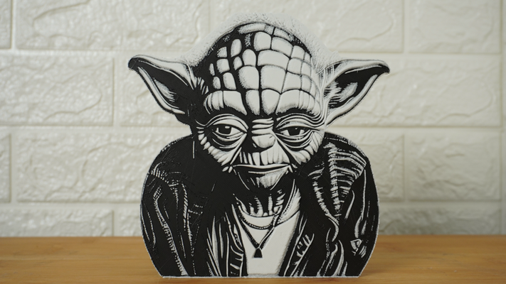 yoda hutschmiede by 3dprintingprojects kunst 2d krieg sterne 3d print model - Mito3D