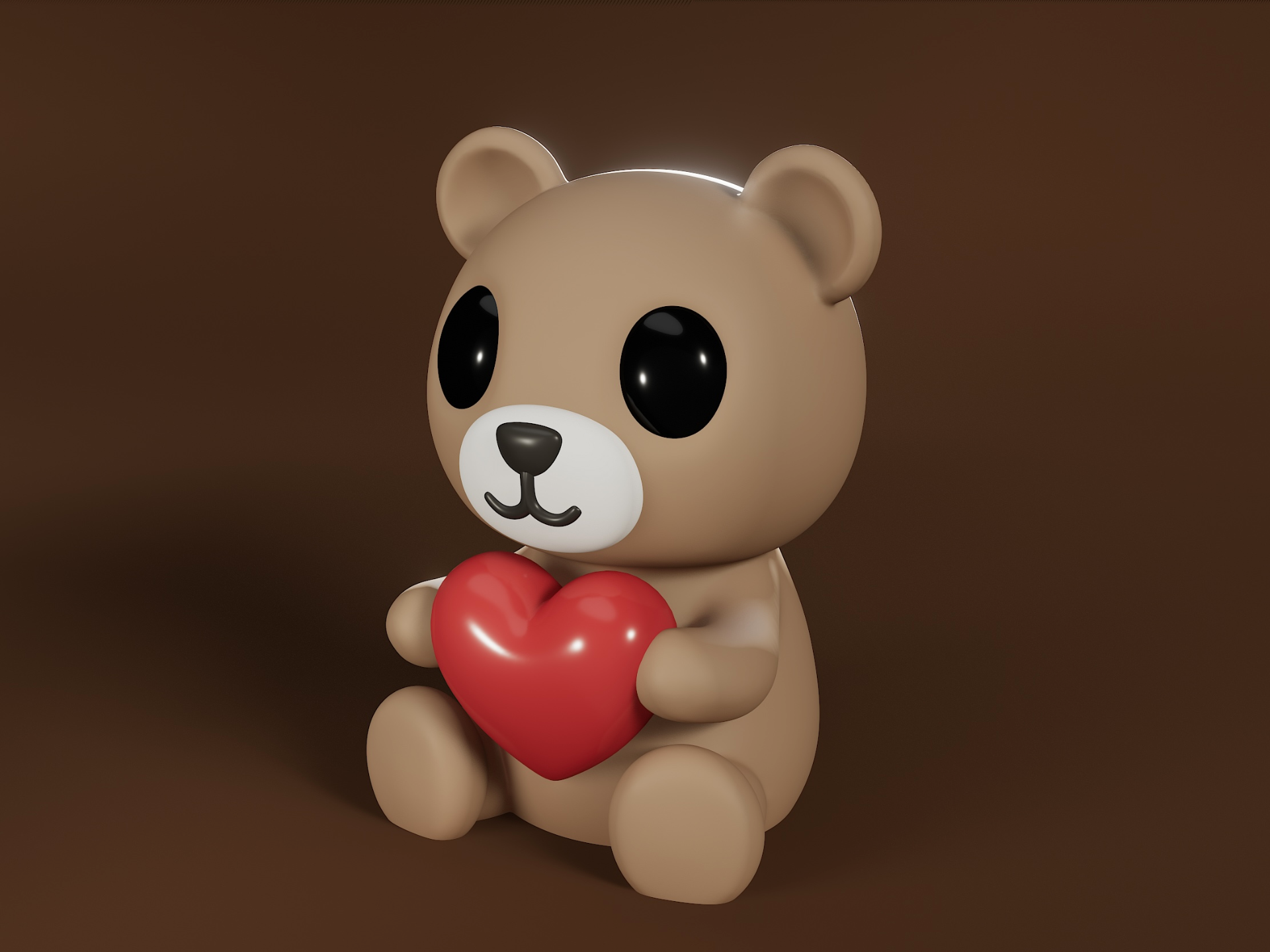 san valentin día osito peluche oso by 3dmdesign arte esculturas lindo ositoconcorazon amor corazón san valentín regalo enamorado encantador sonreír esculpir escultura figurilla 3D print model - Mito3D